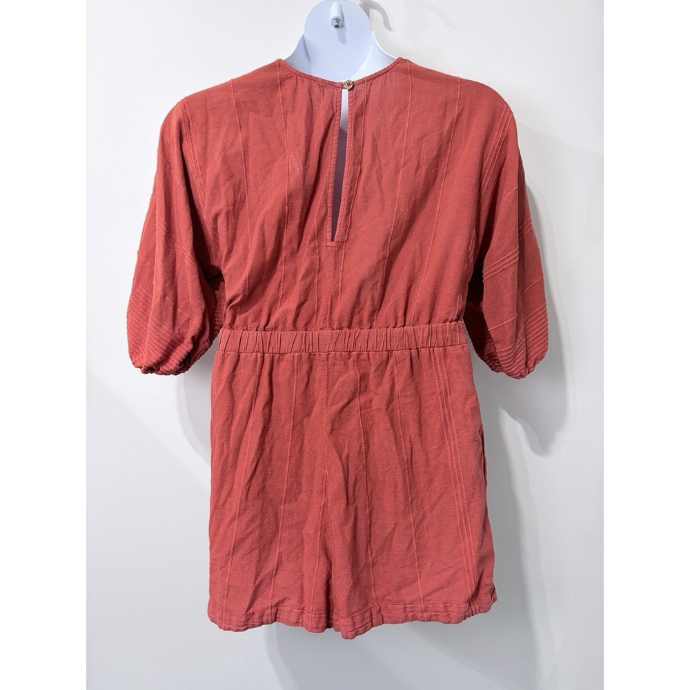 Free People Knotty But Nice Romper In Coral Size Medium - Picture 2 of 8